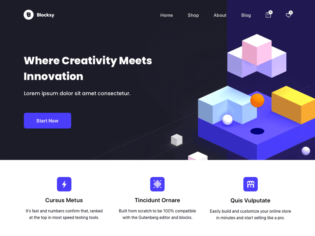 Impressie van een van de snelste WordPress themes met Gutenberg, Blocksy