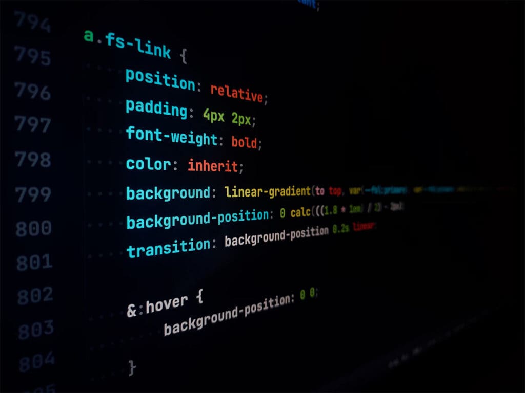 Illustratieve afbeelding van een scherm met CSS-code bij het artikel over HTML-, CSS- en JavaScript-minify voor WordPress
