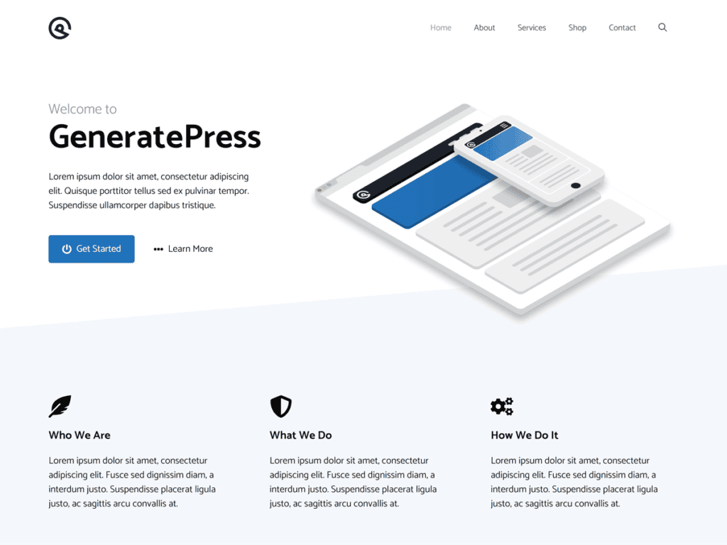Impressie van GeneratePress, een van de snelste WordPress themes van dit moment