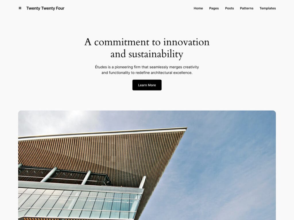 Voorbeeld van het Twenty Twenty-Four theme op de pagina over de snelste WordPress themes