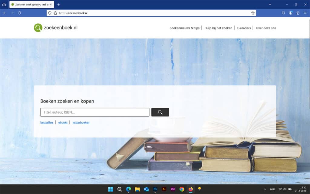 Illustratieve afbeelding met de volledig geoptimaliseerde WordPress website Zoekeenboek.nl